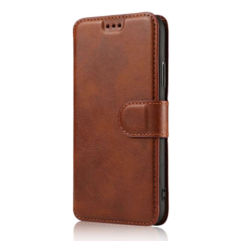 For iPhone X / XS Calf Texture Magnetic Buckle Horizontal Flip Leather Case with Holder & Card Slots