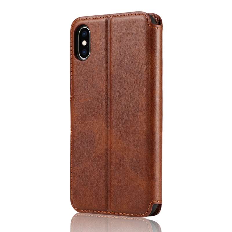 For iPhone X / XS Calf Texture Magnetic Buckle Horizontal Flip Leather Case with Holder & Card Slots