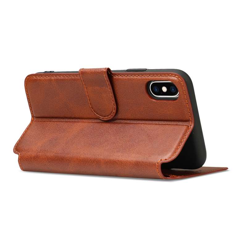 For iPhone X / XS Calf Texture Magnetic Buckle Horizontal Flip Leather Case with Holder & Card Slots