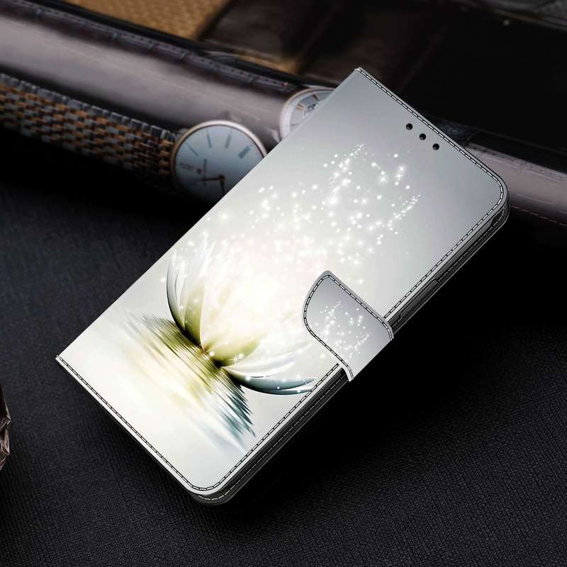 For Samsung Galaxy A55 5G Crystal 3D Shockproof Protective Leather Phone Case(Light Lotus)