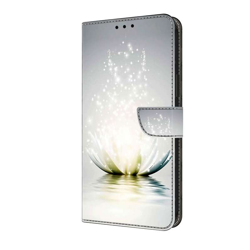 For Samsung Galaxy A55 5G Crystal 3D Shockproof Protective Leather Phone Case(Light Lotus)