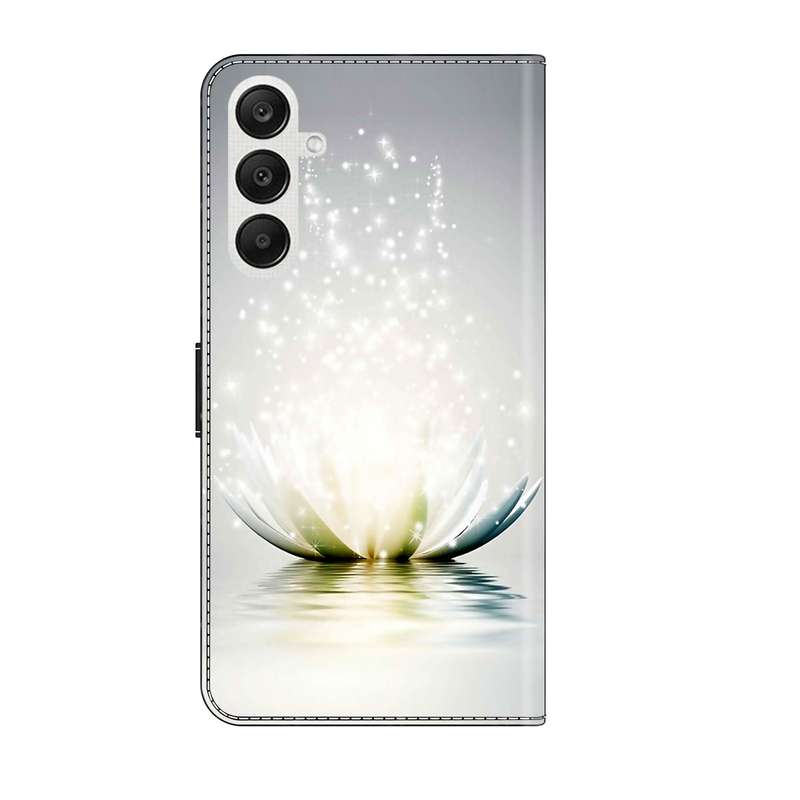 For Samsung Galaxy A55 5G Crystal 3D Shockproof Protective Leather Phone Case(Light Lotus)