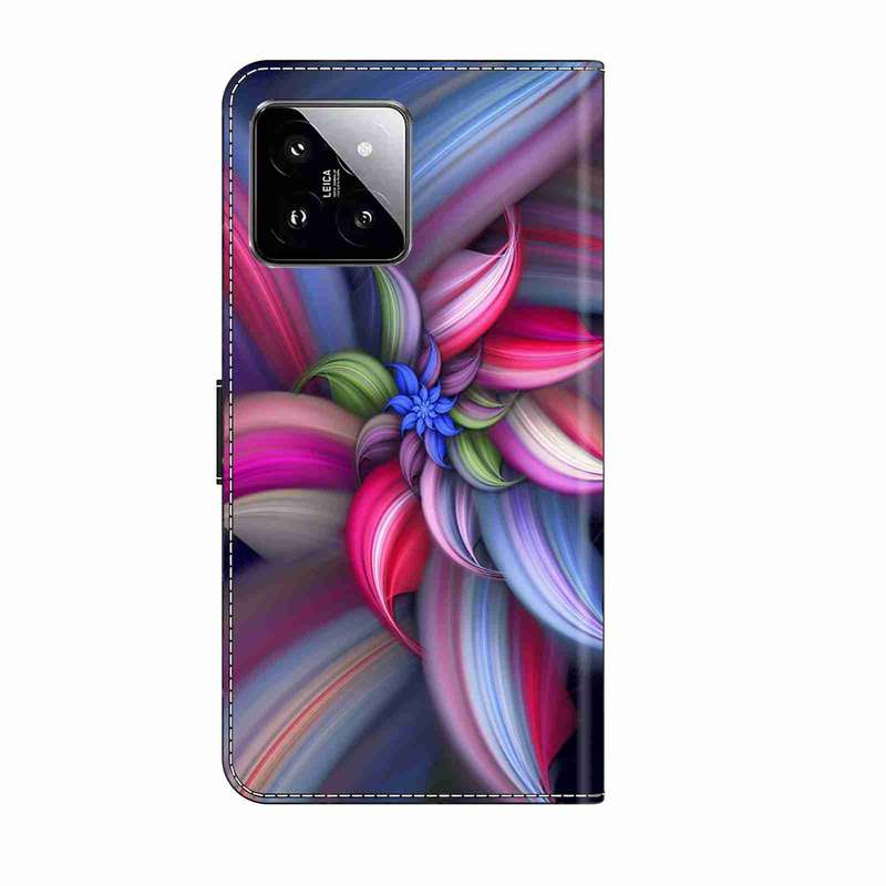 For Xiaomi 14 Crystal 3D Shockproof Protective Leather Phone Case(Colorful Flower)