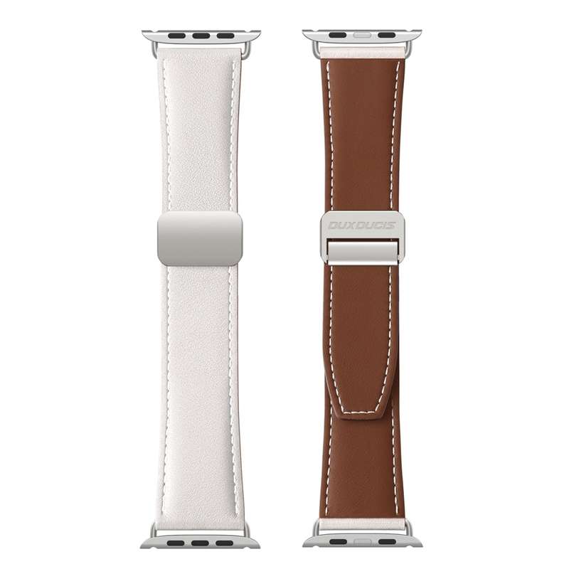 For Apple Watch Series 4 40mm DUX DUCIS YA Series Magnetic Buckle Genuine Leather Watch Band(Wh