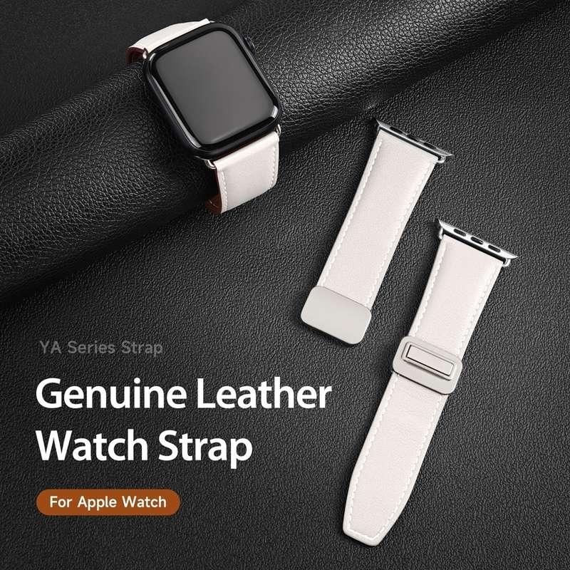 For Apple Watch Series 4 40mm DUX DUCIS YA Series Magnetic Buckle Genuine Leather Watch Band(Wh