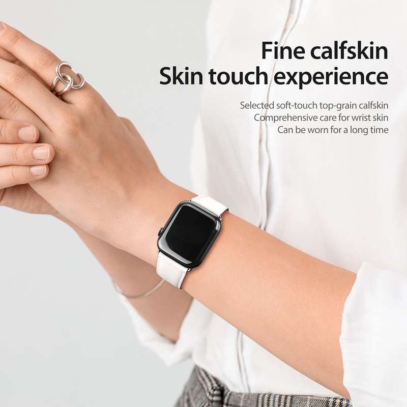 For Apple Watch Series 4 40mm DUX DUCIS YA Series Magnetic Buckle Genuine Leather Watch Band(Wh