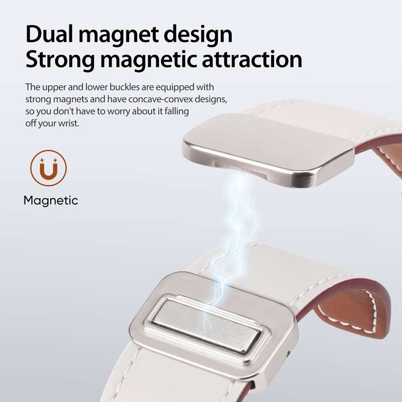 For Apple Watch Series 4 40mm DUX DUCIS YA Series Magnetic Buckle Genuine Leather Watch Band(Wh