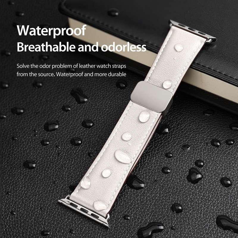 For Apple Watch Series 4 40mm DUX DUCIS YA Series Magnetic Buckle Genuine Leather Watch Band(Wh