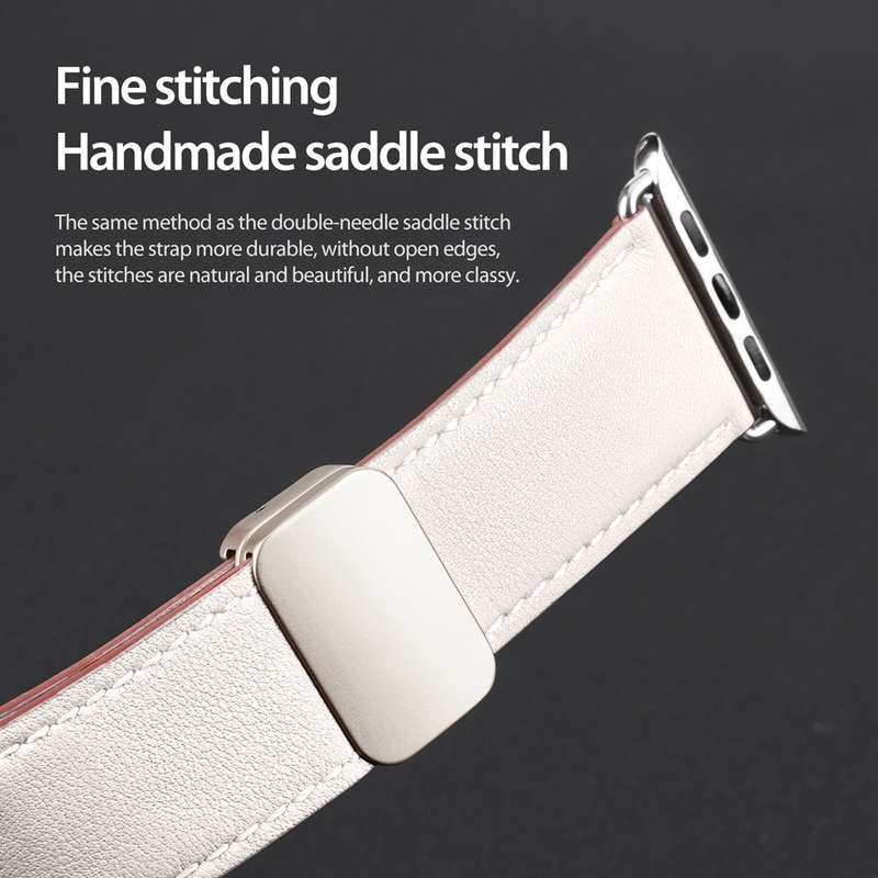 For Apple Watch Series 4 40mm DUX DUCIS YA Series Magnetic Buckle Genuine Leather Watch Band(Wh