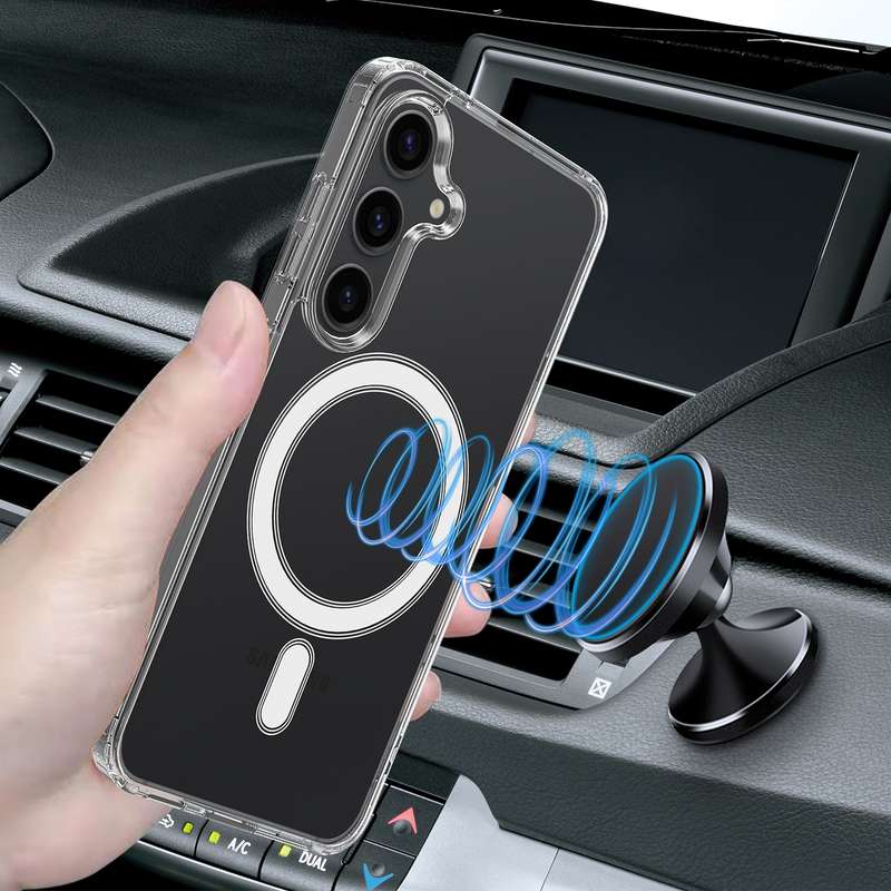 For Samsung Galaxy S25+ 5G MagSafe Magnetic Acrylic TPU Phone Case(Transparent)