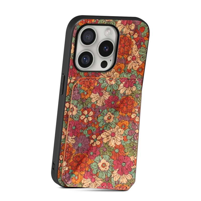 For iPhone 16 Pro Max Dual Card Slot Holder Phone Case(Summer Red)