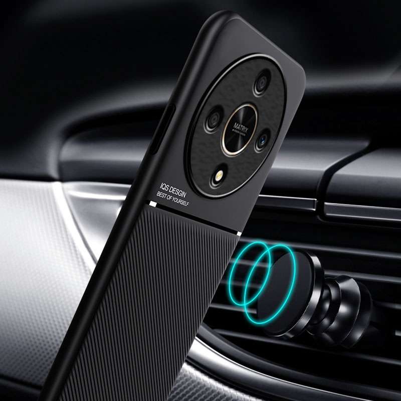 For Honor X9b Classic Tilt Strip Grain Magnetic PC Hybrid TPU Phone Case(Blue)
