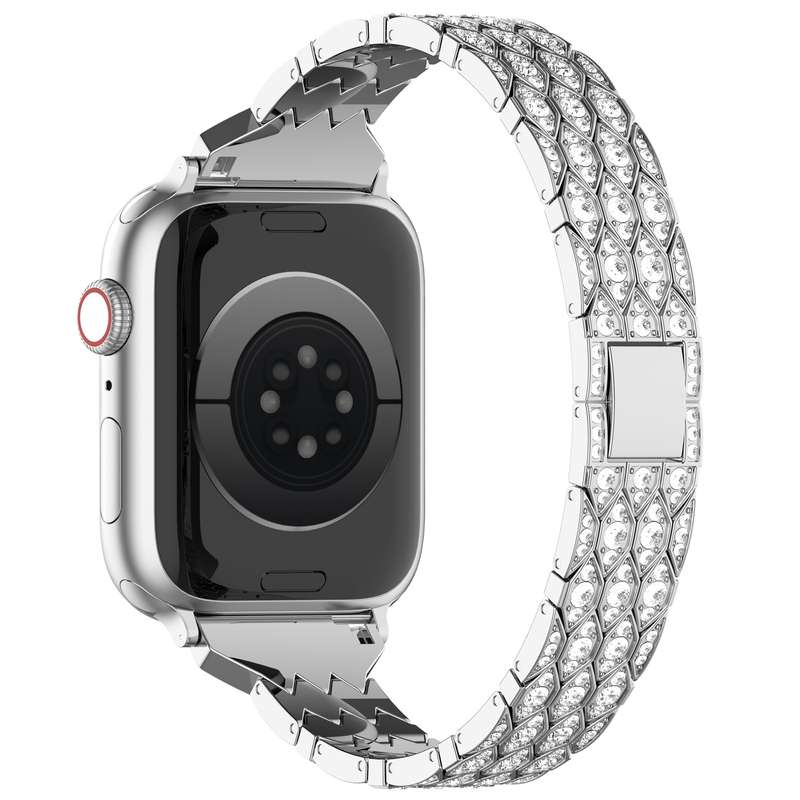 For Apple Watch Series 5 40mm Devil Eye Diamond Bracelet Metal Watch Band(Silver)
