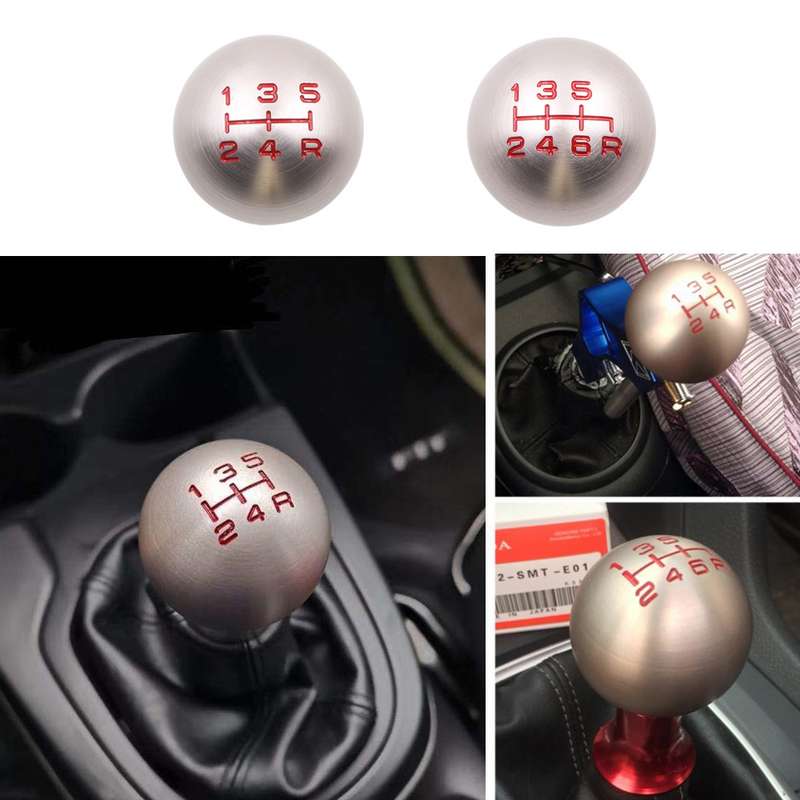 For Honda Series Metal Gear Head Car Modified Gear Stick Shift Knob, Style:5 Speed(Black)