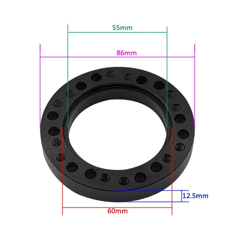 Universal Car Steering Wheel HUB Boss PCD Adapter Kit(Black)