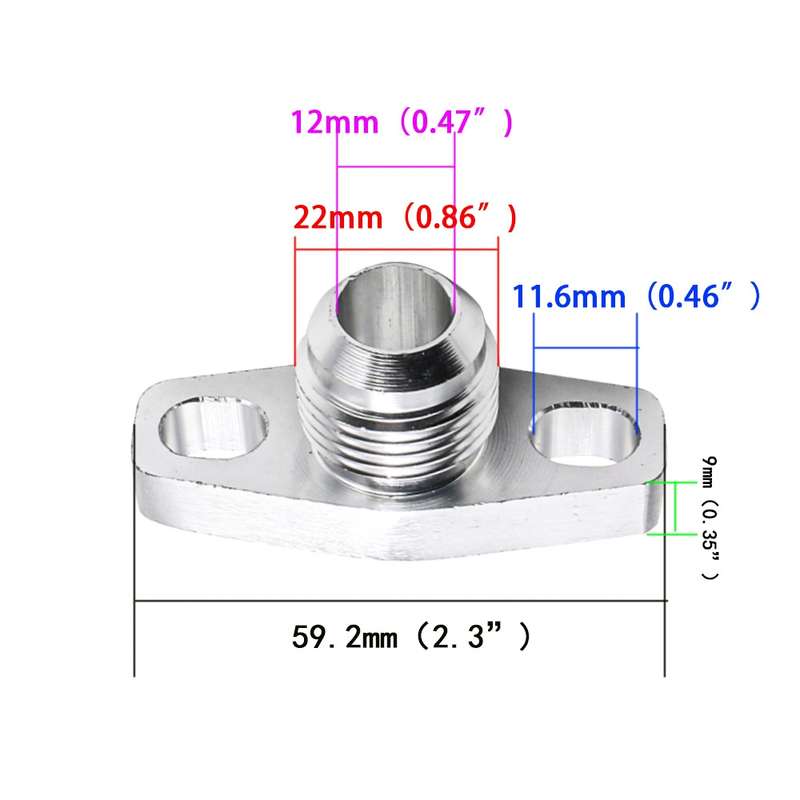 For GT25 / GT28 / GT30 Car Turbine Oil Supply Pipe Flange Gasket AN10 Joint Adapter