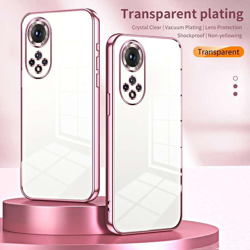 For Honor 50 / Huawei nova 9 Transparent Plating Fine Hole Phone Case(Black)