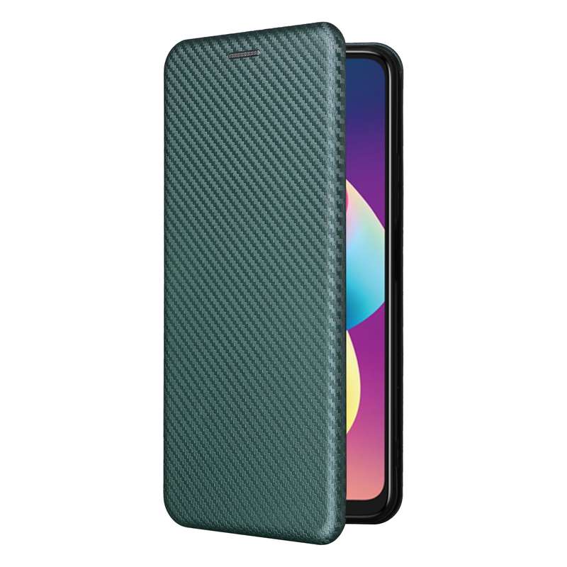 For TCL 50 LE 5G Carbon Fiber Texture Flip Leather Phone Case(Green)