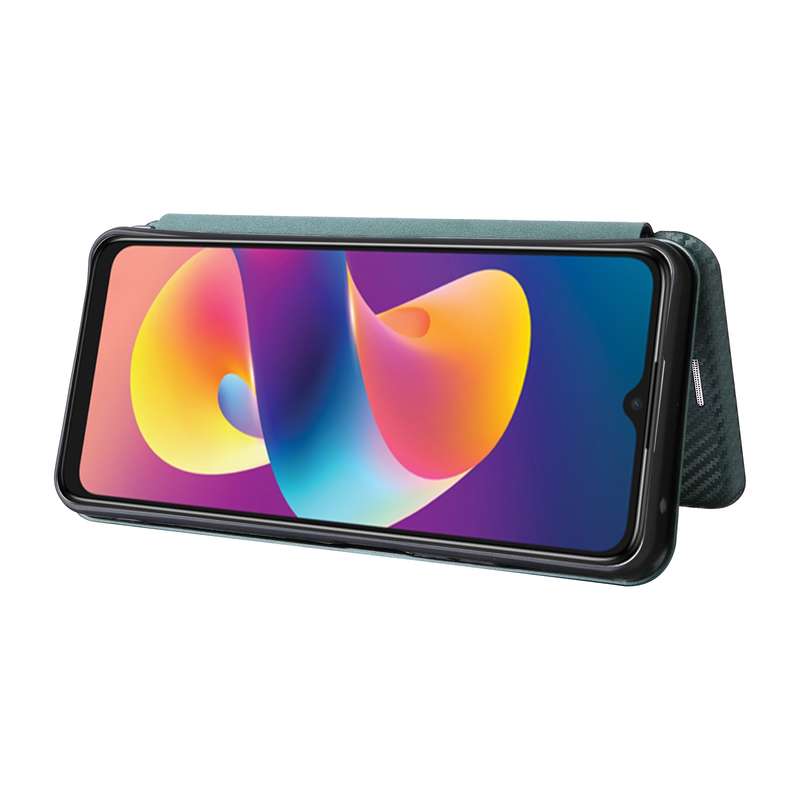 For TCL 50 LE 5G Carbon Fiber Texture Flip Leather Phone Case(Green)