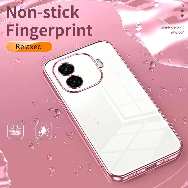 For vivo iQOO Z9 Turbo Transparent Plating Fine Hole Phone Case(Gold)