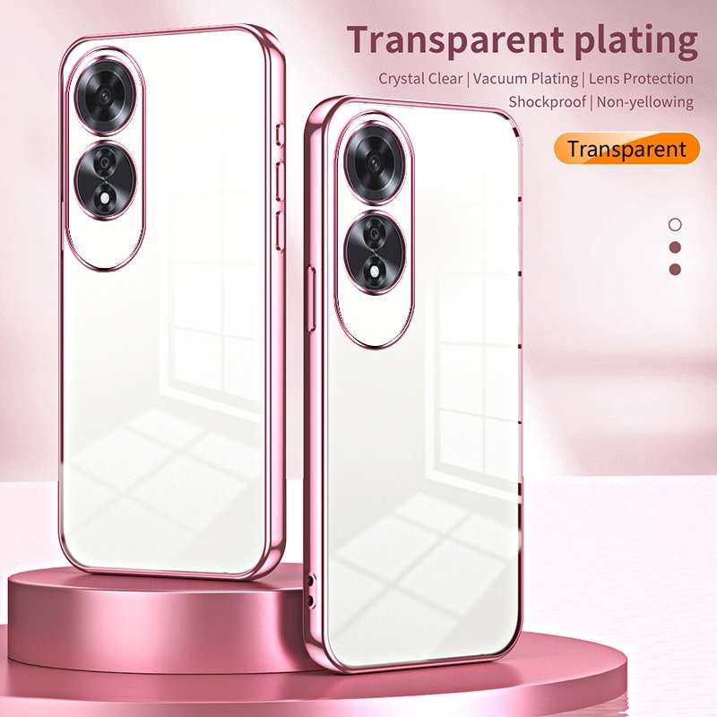 For OPPO A60 Transparent Plating Fine Hole Phone Case(Gold)