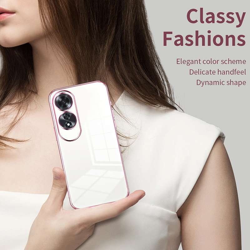 For OPPO A60 Transparent Plating Fine Hole Phone Case(Gold)