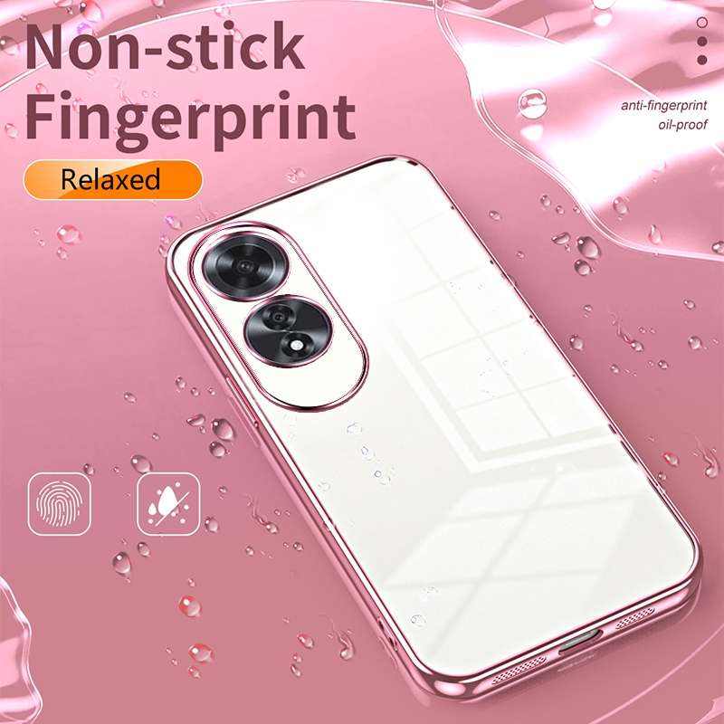 For OPPO A60 Transparent Plating Fine Hole Phone Case(Gold)