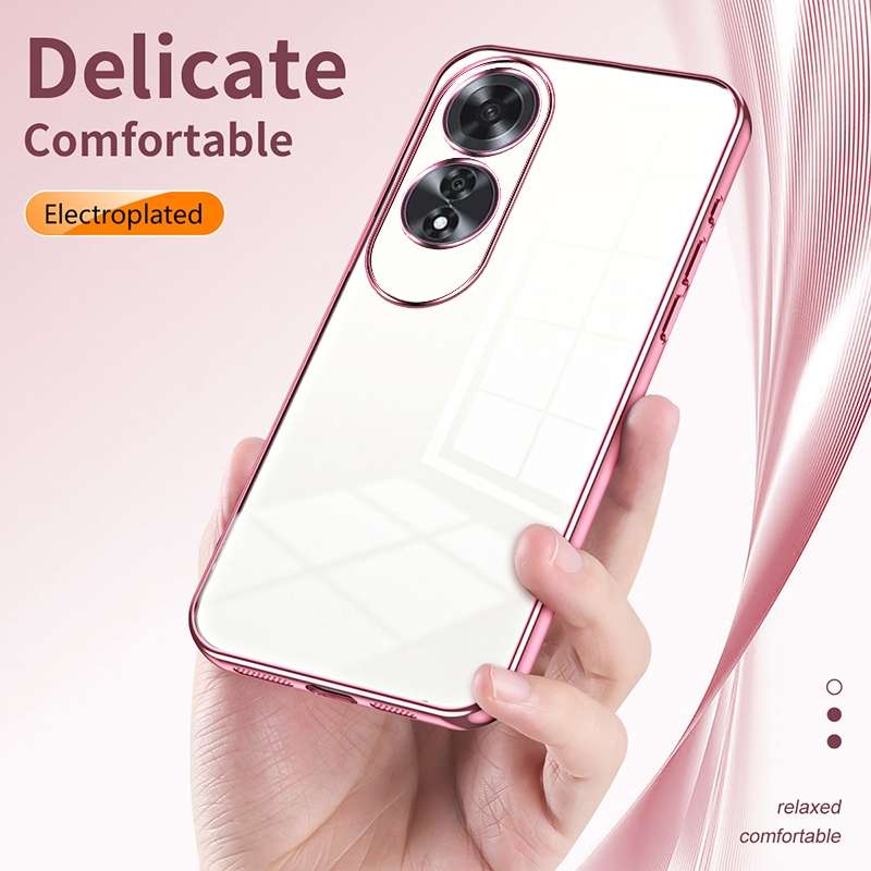 For OPPO A60 Transparent Plating Fine Hole Phone Case(Gold)
