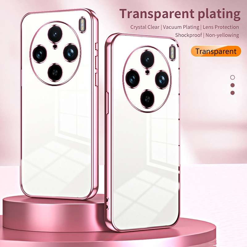 For vivo X100s Pro Transparent Plating Fine Hole Phone Case(Black)