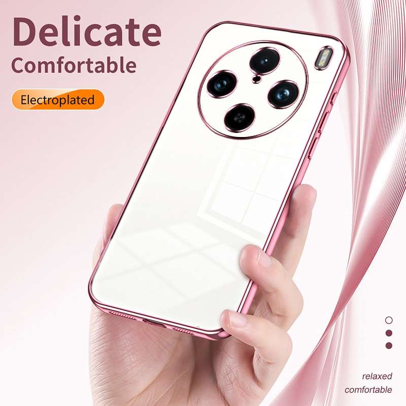 For vivo X100s Pro Transparent Plating Fine Hole Phone Case(Black)