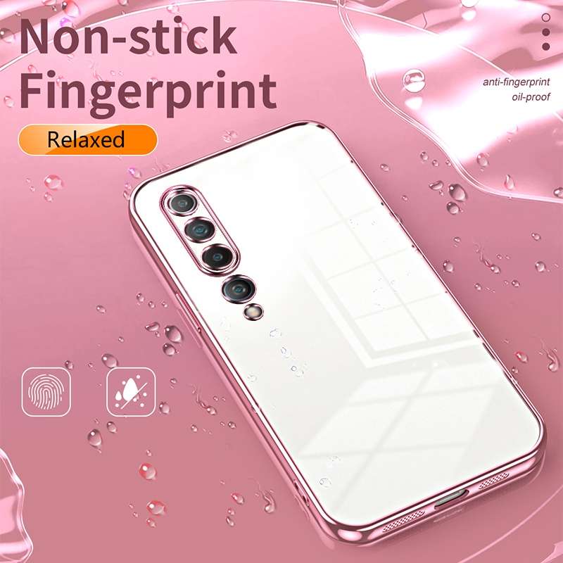 For Xiaomi Mi 10 5G Transparent Plating Fine Hole Phone Case(Gold)