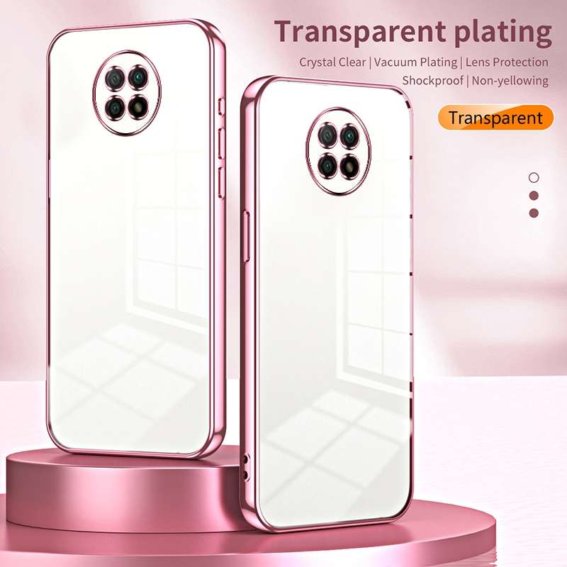 For Xiaomi Redmi Note 9 5G / Note 9T Transparent Plating Fine Hole Phone Case(Gold)