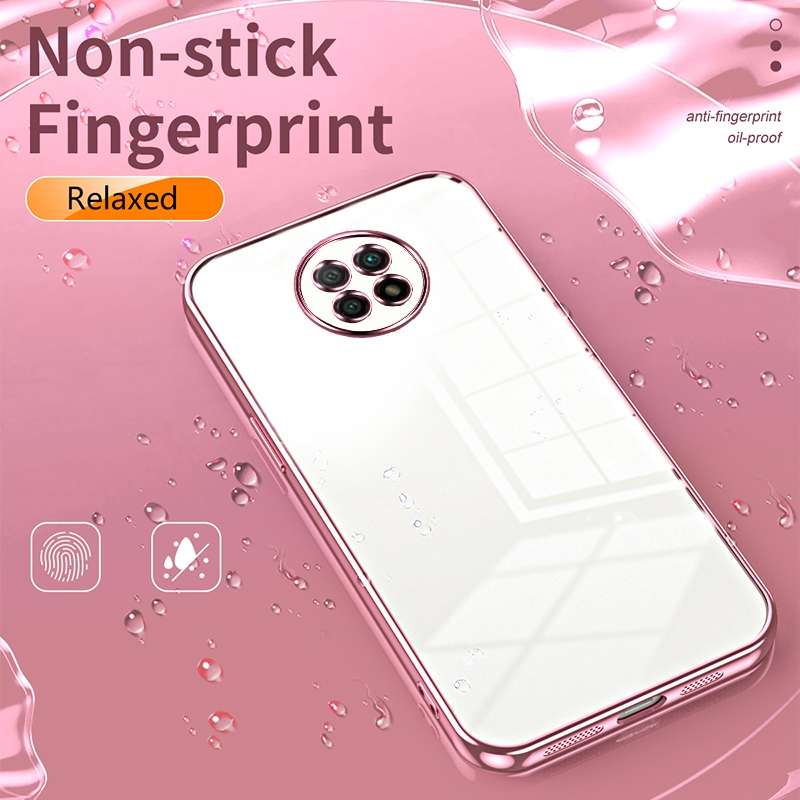 For Xiaomi Redmi Note 9 5G / Note 9T Transparent Plating Fine Hole Phone Case(Gold)