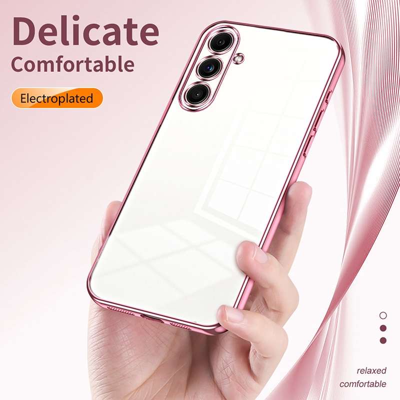 For Samsung Galaxy C55 Transparent Plating Fine Hole Phone Case(Green)