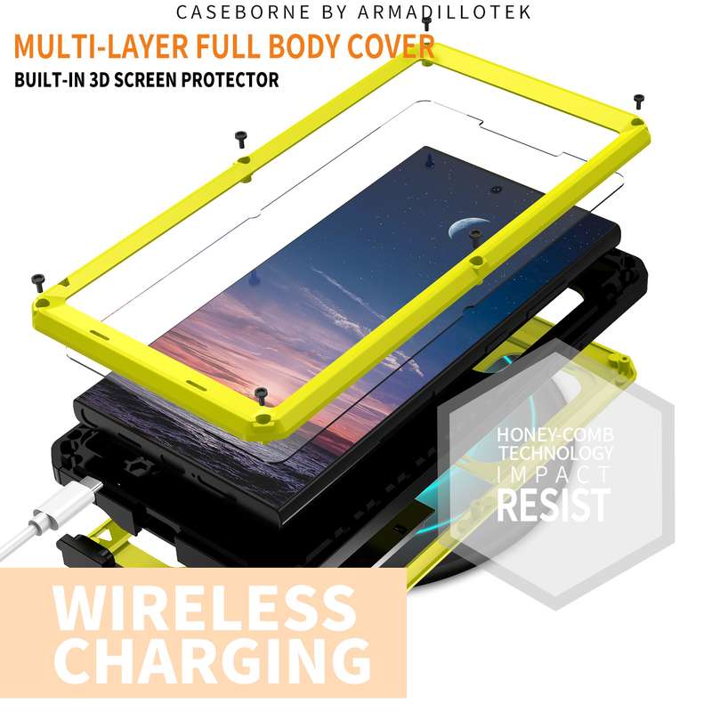 For Samsung Galaxy S24 Ultra 5G R-JUST Sliding Camera Life Waterproof Holder Phone Case(Black)