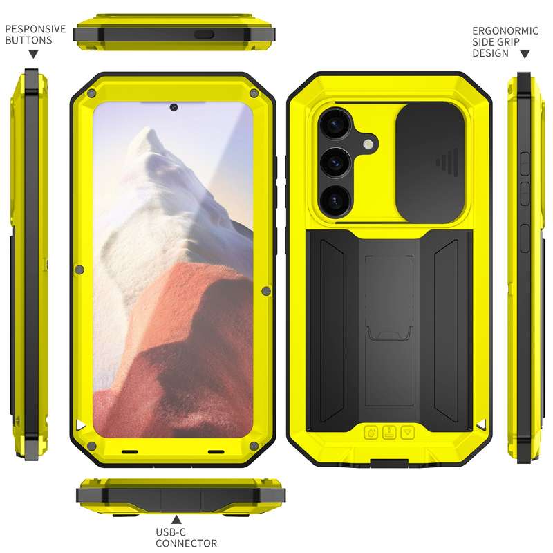 For Samsung Galaxy S24 5G R-JUST Sliding Camera Life Waterproof Holder Phone Case(Black)
