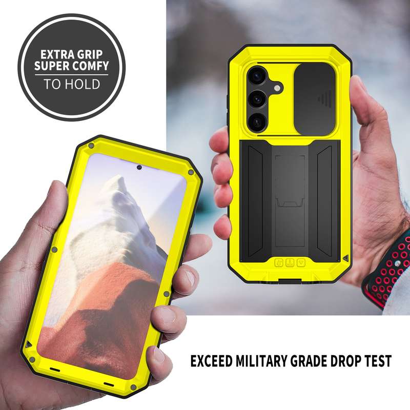 For Samsung Galaxy S24 5G R-JUST Sliding Camera Life Waterproof Holder Phone Case(Black)