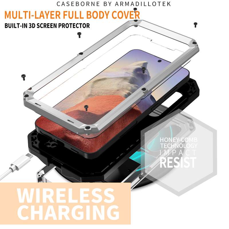 For Samsung Galaxy S24 5G R-JUST Sliding Camera Life Waterproof Holder Phone Case(Black)