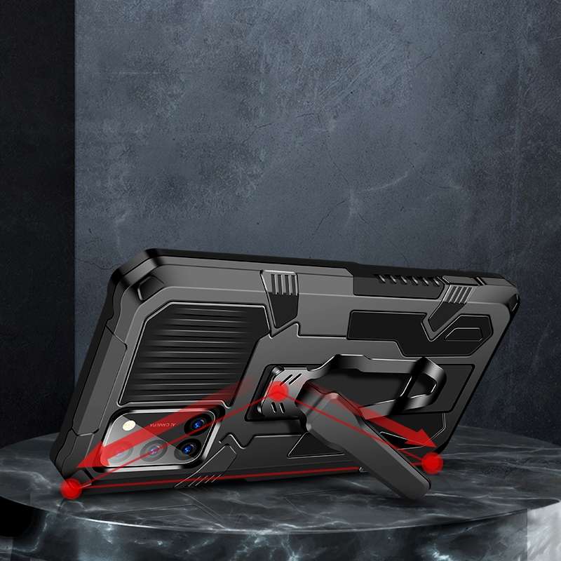 For OPPO A72 Machine Armor Warrior Shockproof PC + TPU Protective Case(Black)