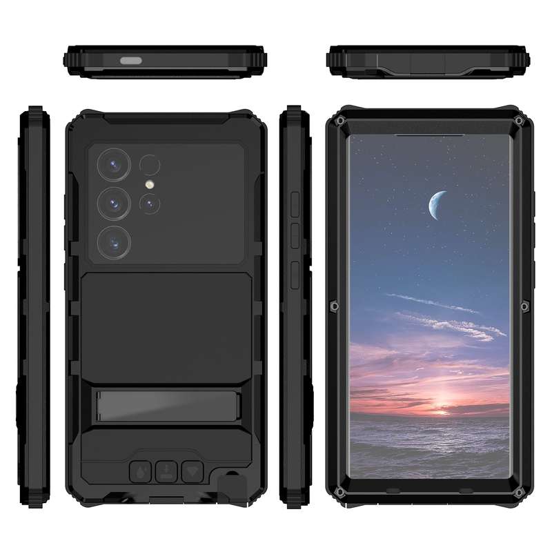 For Samsung Galaxy S24 Ultra 5G R-JUST Life Waterproof Dustproof Shockproof Holder Phone Case(Silver