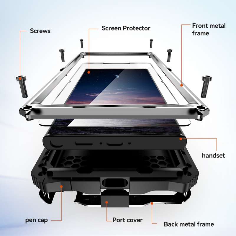For Samsung Galaxy S24 Ultra 5G R-JUST Life Waterproof Dustproof Shockproof Holder Phone Case(Silver