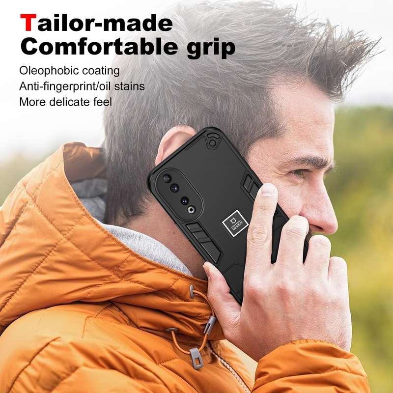 For Honor 90 2 in 1 Shockproof Phone Case(Black)