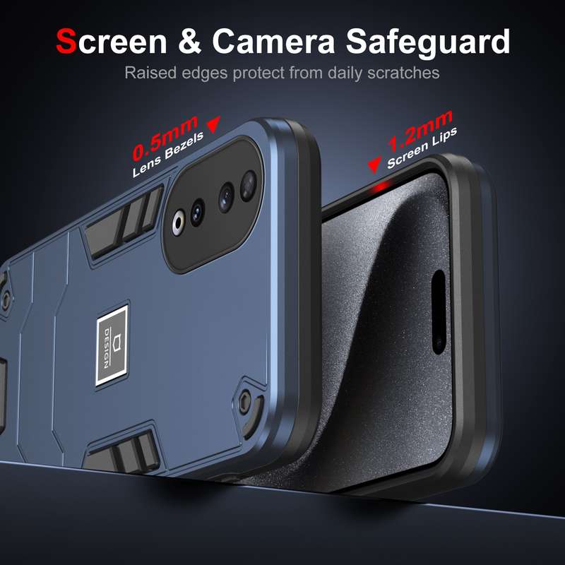 For Honor 90 2 in 1 Shockproof Phone Case(Black)