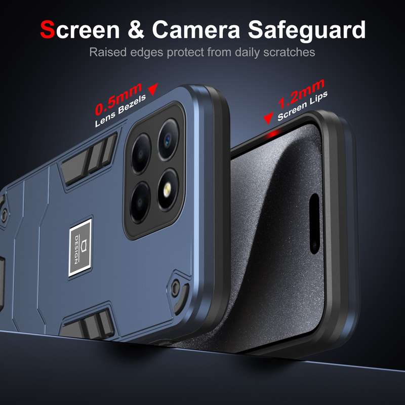 For Honor X6 2 in 1 Shockproof Phone Case(Black)