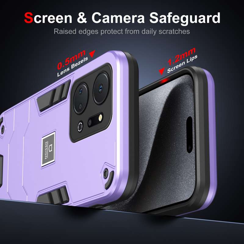 For Honor X7a 2 in 1 Shockproof Phone Case(Black)