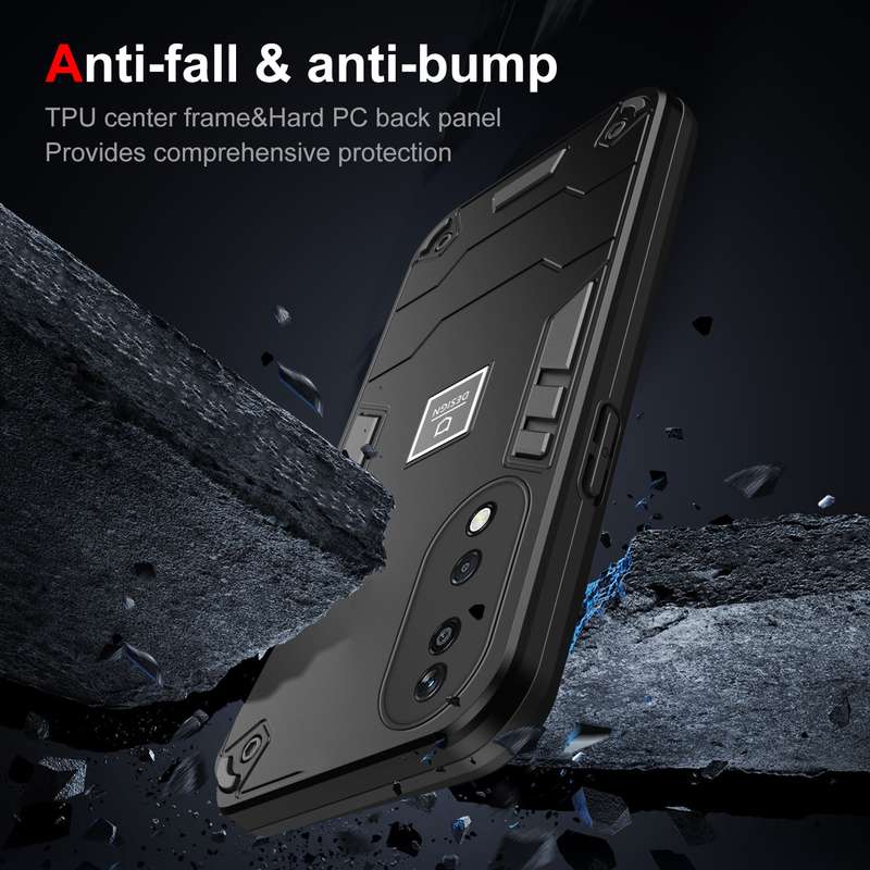 For Honor X7b 2 in 1 Shockproof Phone Case(Black)