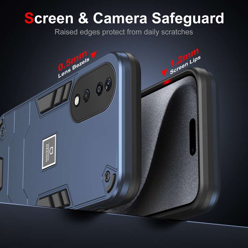 For Honor X7b 2 in 1 Shockproof Phone Case(Black)