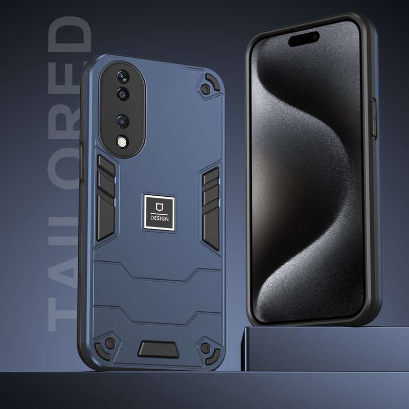 For Honor X7b 2 in 1 Shockproof Phone Case(Black)