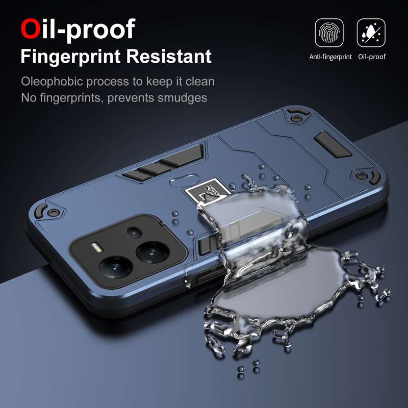 For vivo V25e 2 in 1 Shockproof Phone Case(Black)