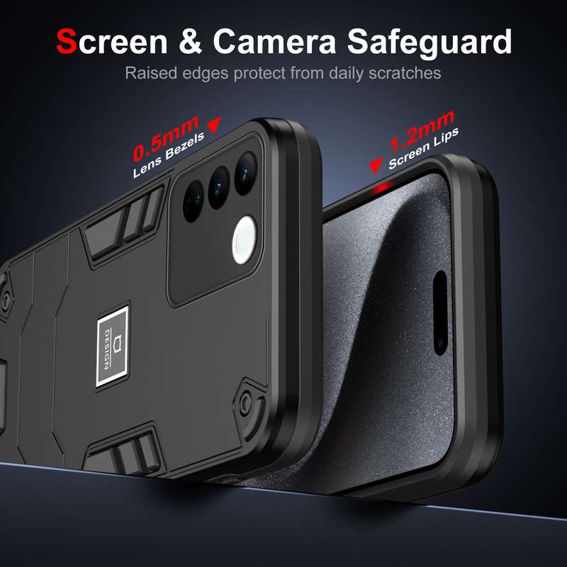 For vivo V27 2 in 1 Shockproof Phone Case(Purple)